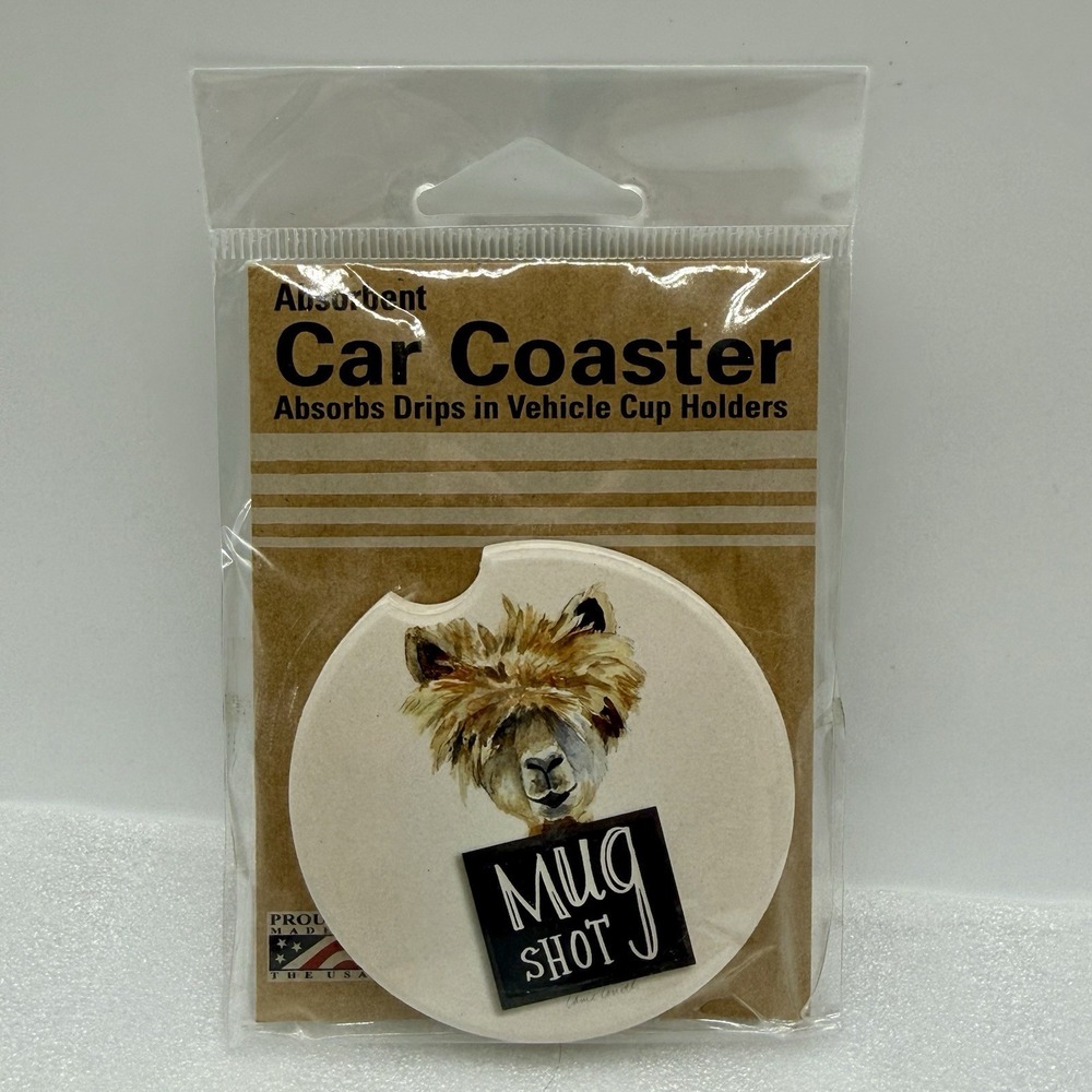 CounterArt Mug Shot Absorbent Stoneware Car‎ Coaster Made in USA